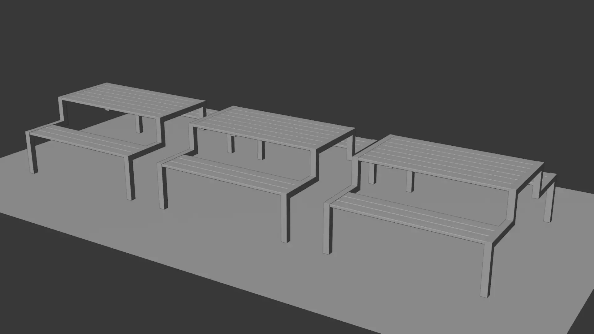 Picnic Table 02 Low-poly 3D model_11