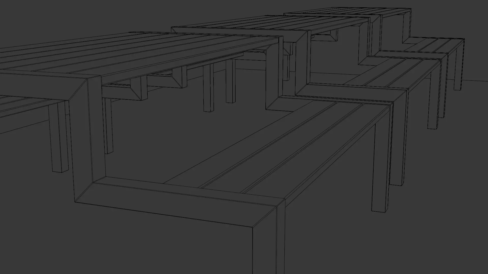 Picnic Table 02 Low-poly 3D model_27