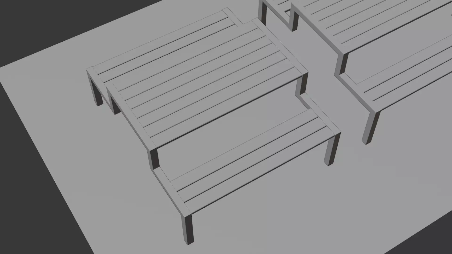 Picnic Table 02 Low-poly 3D model_15