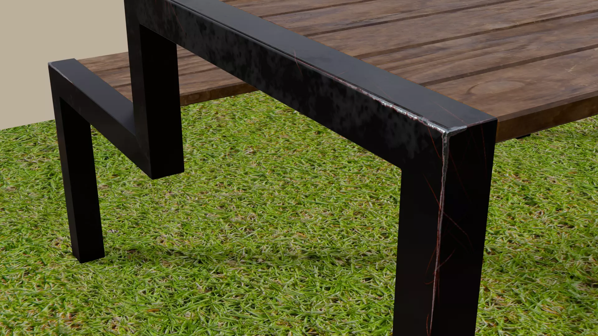 Picnic Table 02 Low-poly 3D model_8