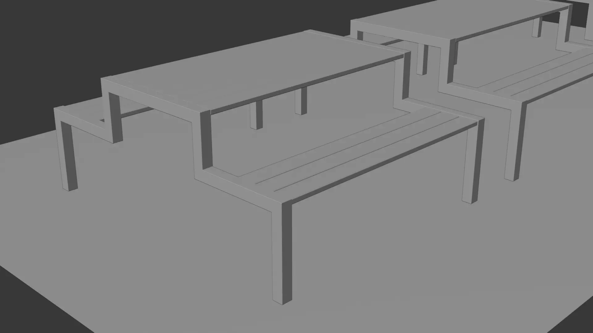 Picnic Table 02 Low-poly 3D model_13