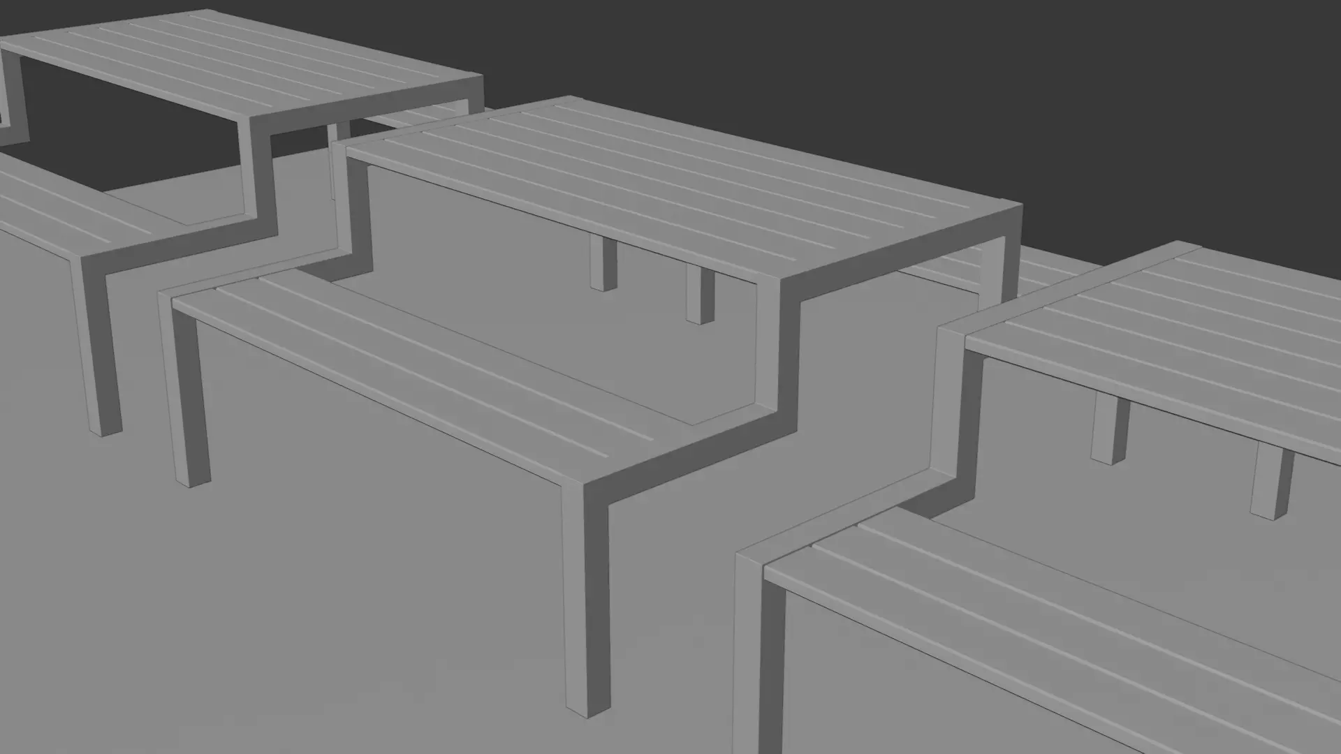 Picnic Table 02 Low-poly 3D model_12