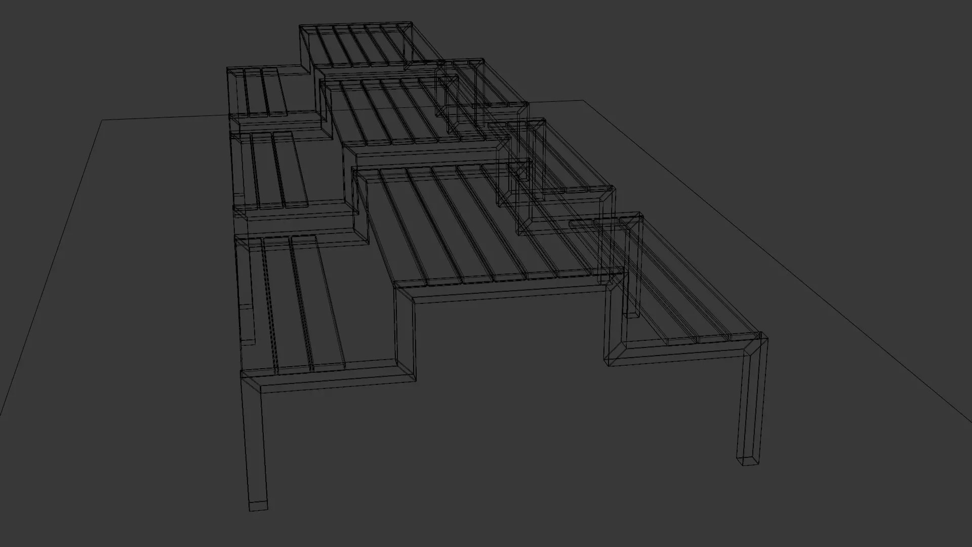 Picnic Table 02 Low-poly 3D model_34