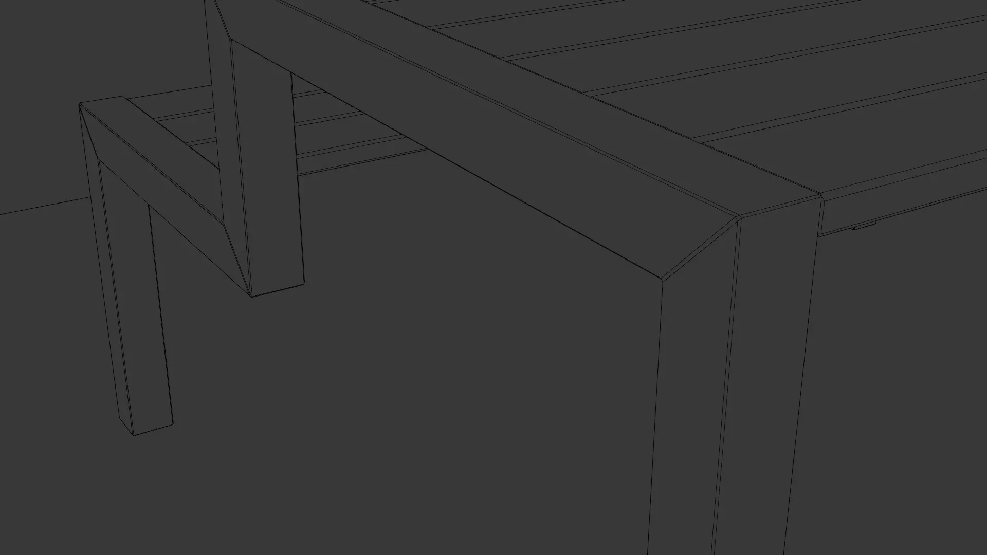 Picnic Table 02 Low-poly 3D model_28