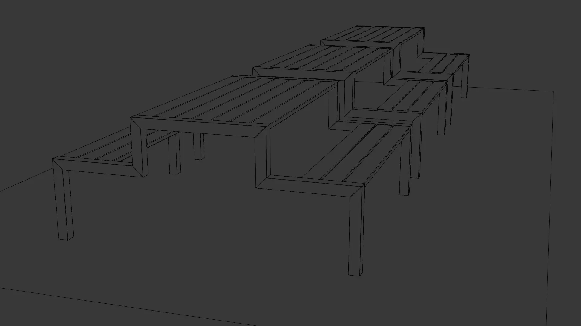 Picnic Table 02 Low-poly 3D model_24