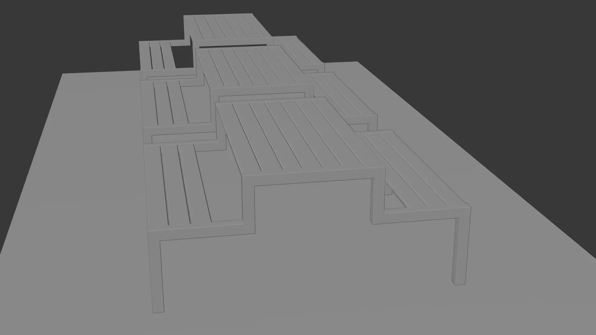 Picnic Table 02 Low-poly 3D model_16