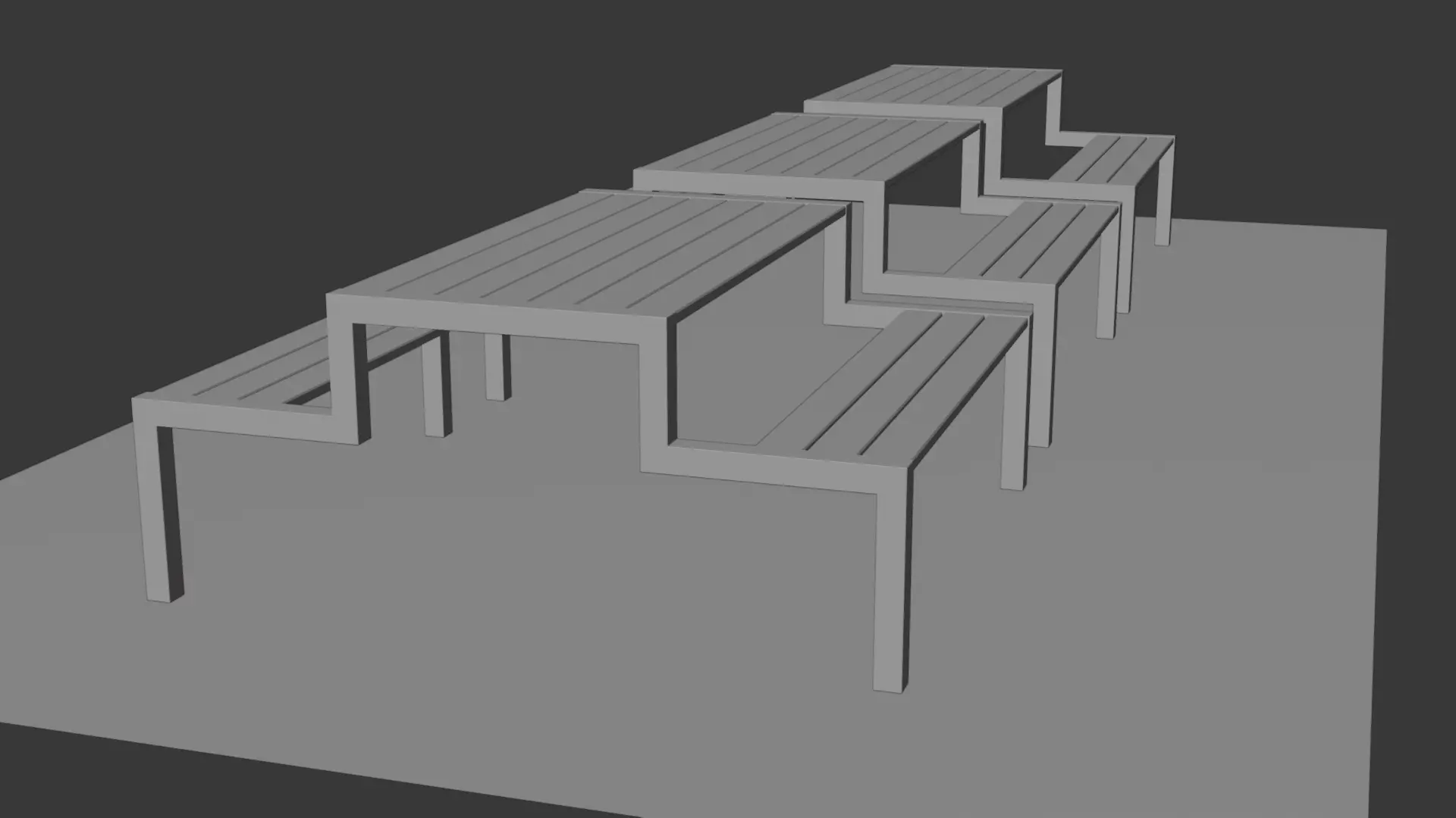 Picnic Table 02 Low-poly 3D model_14