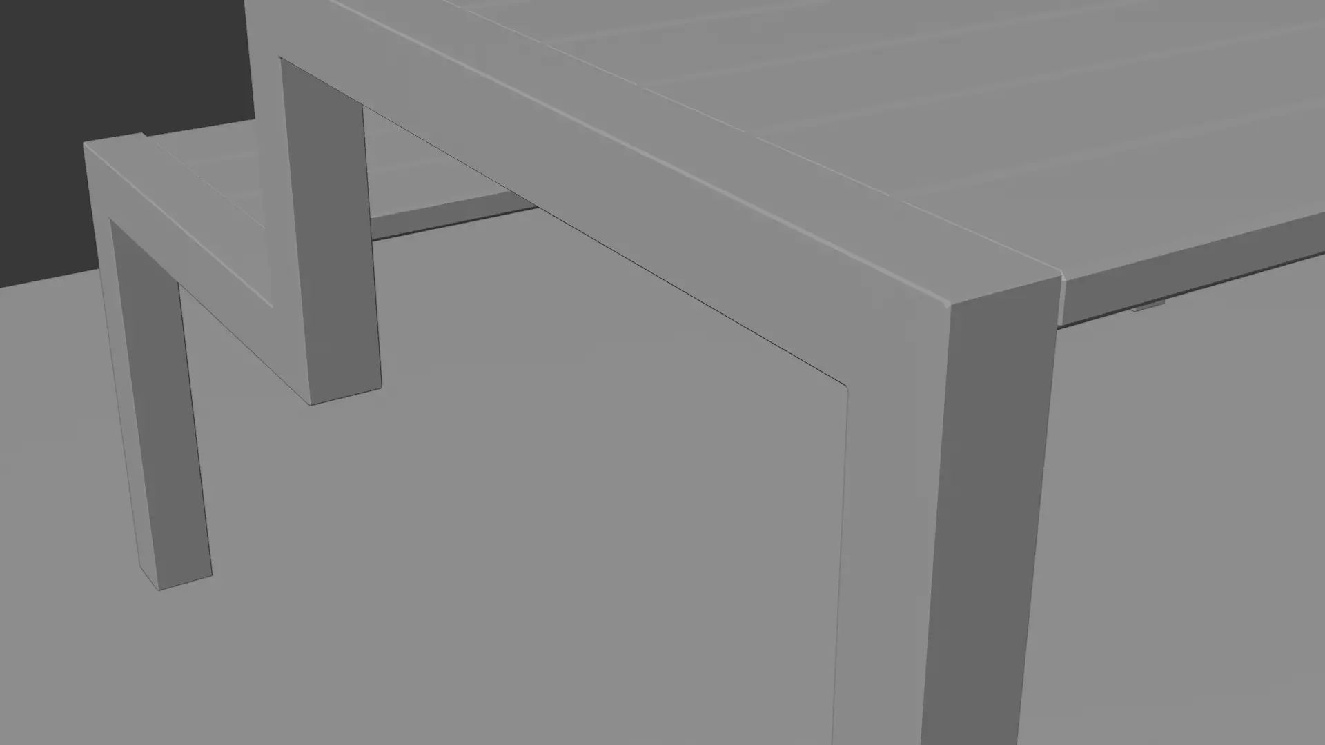 Picnic Table 02 Low-poly 3D model_19