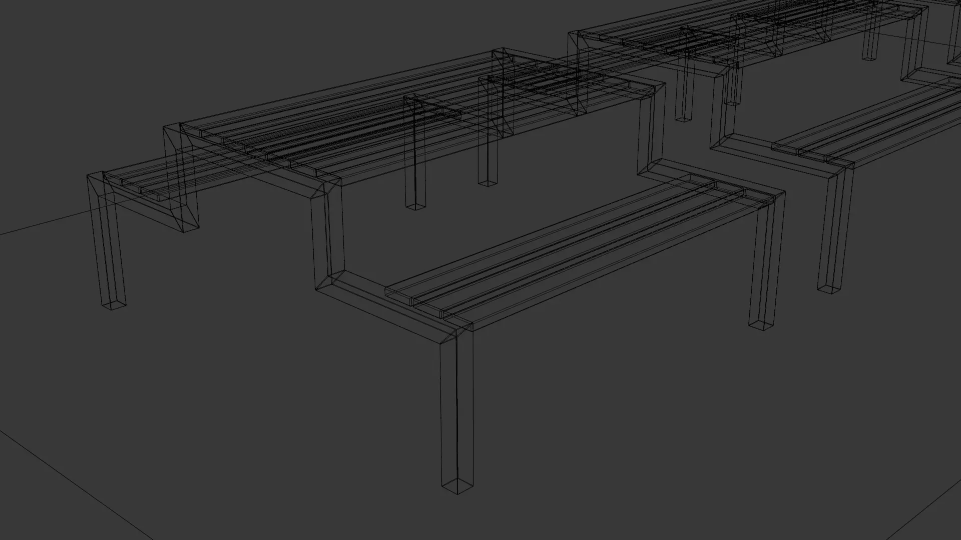 Picnic Table 02 Low-poly 3D model_31