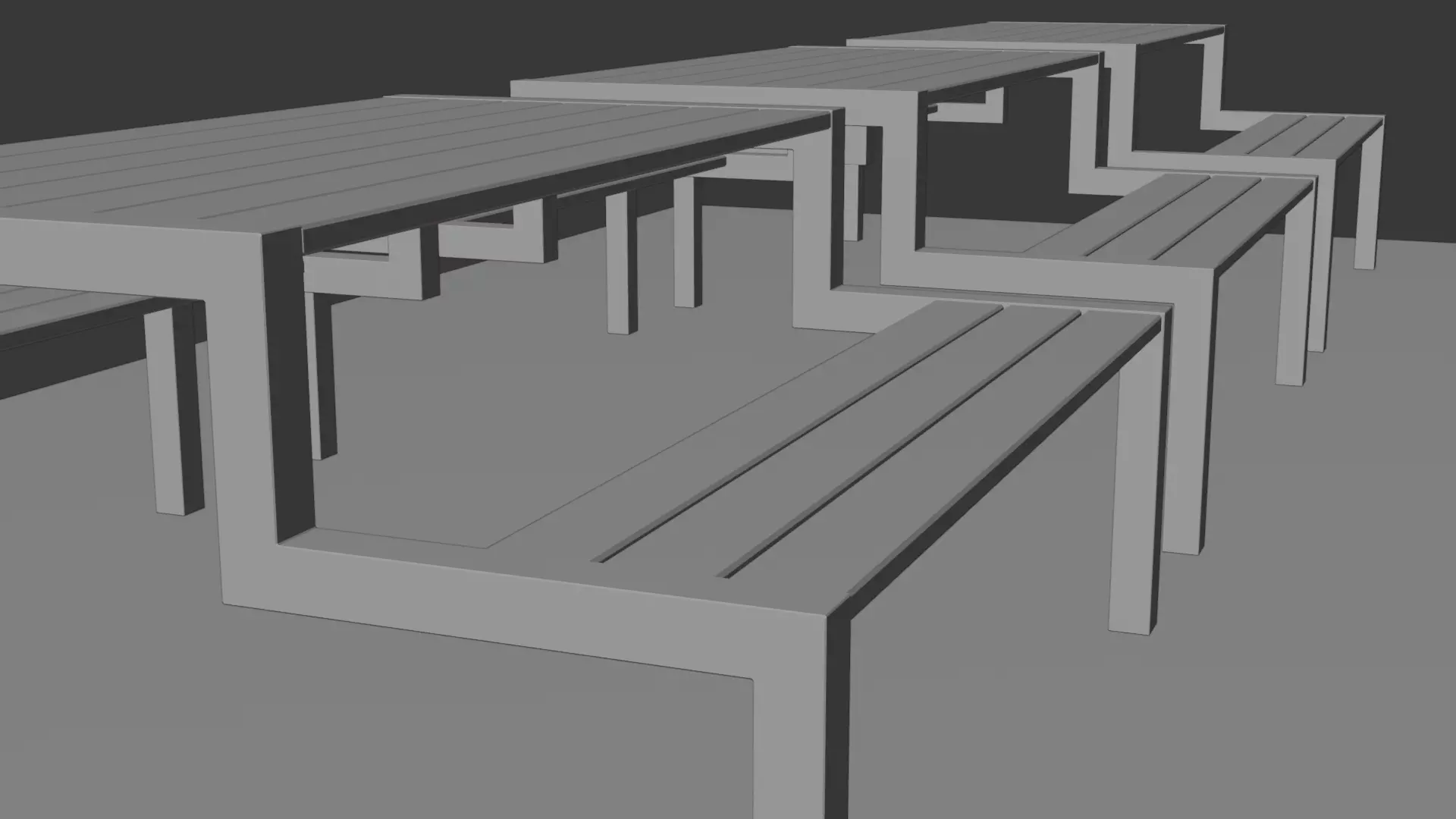 Picnic Table 02 Low-poly 3D model_17