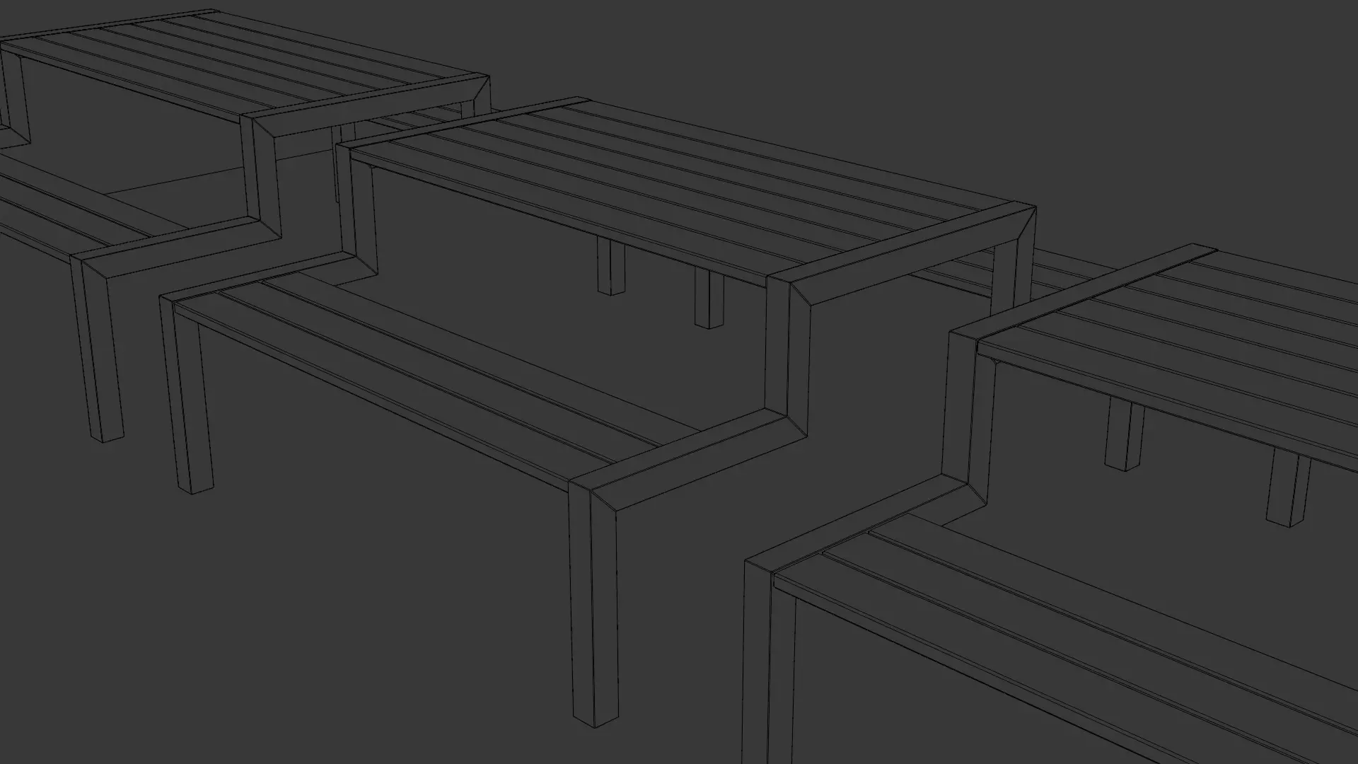 Picnic Table 02 Low-poly 3D model_22