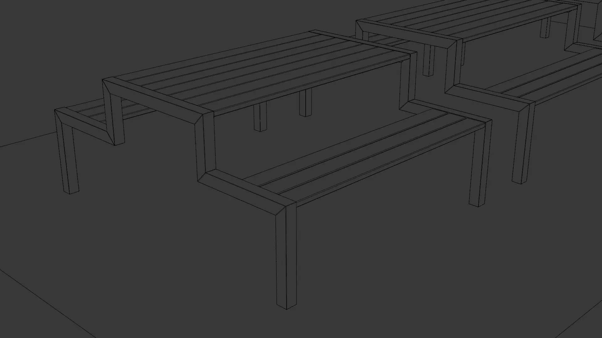 Picnic Table 02 Low-poly 3D model_23