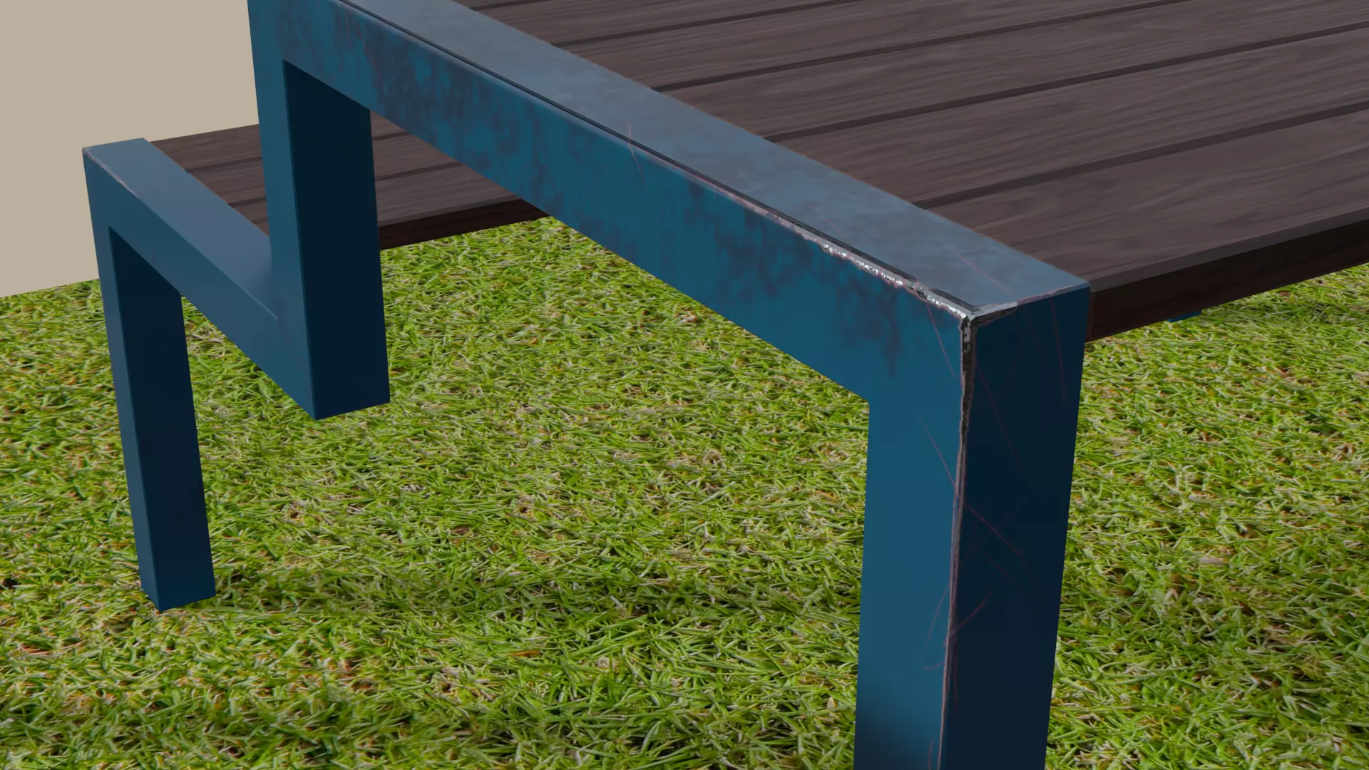 Picnic Table 02 Low-poly 3D model_10