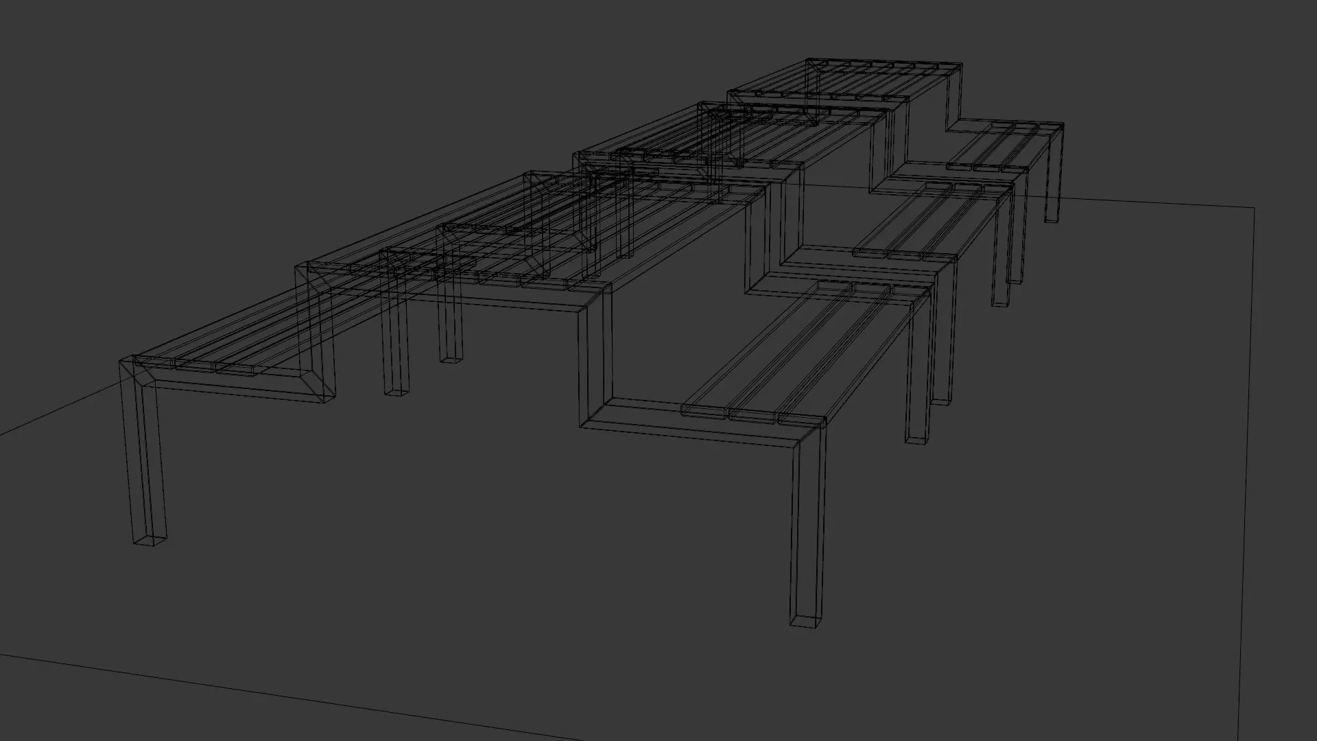 Picnic Table 02 Low-poly 3D model_32