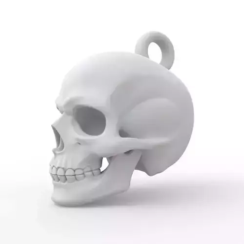 Skull Keychain 3D Print Model