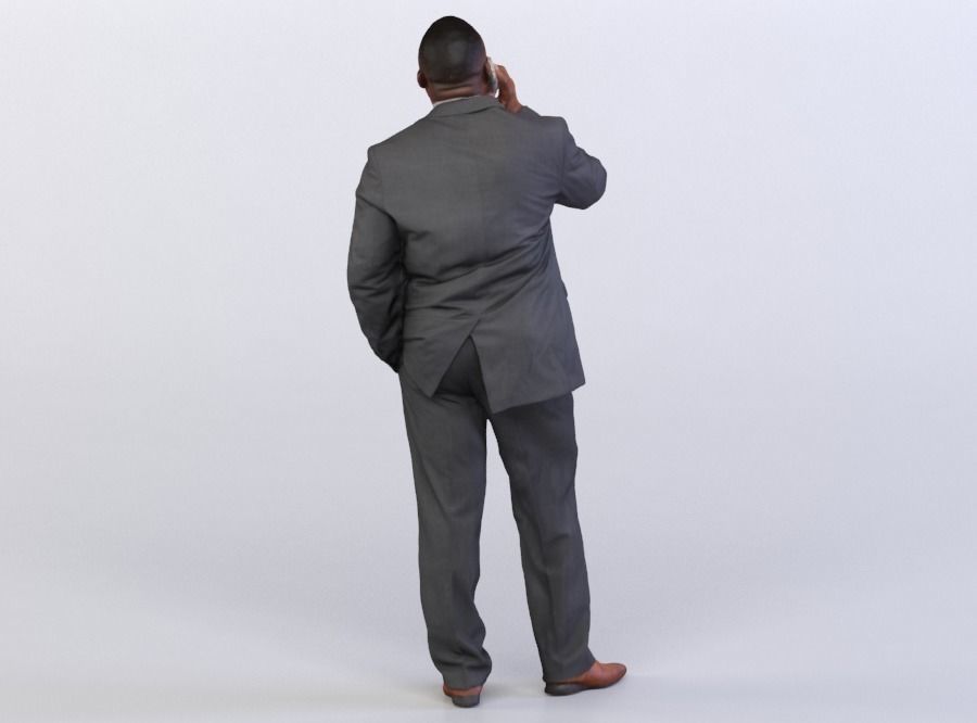 Ray 0145 Man in a suit talking on a phone 3D model_2