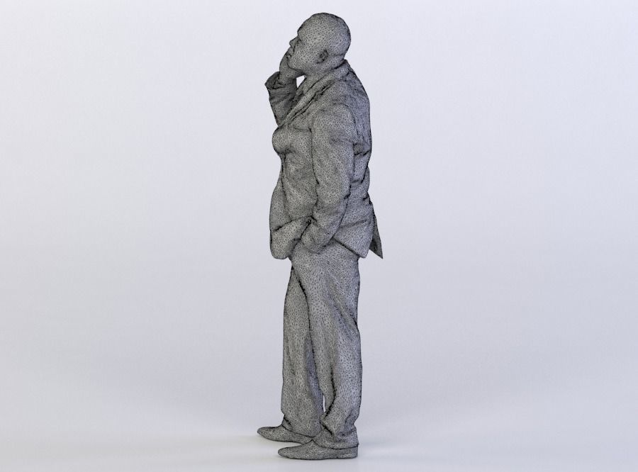 Ray 0145 Man in a suit talking on a phone 3D model_5