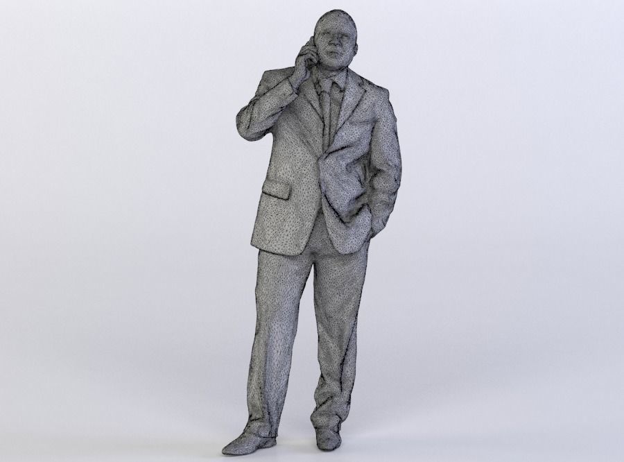 Ray 0145 Man in a suit talking on a phone 3D model_4