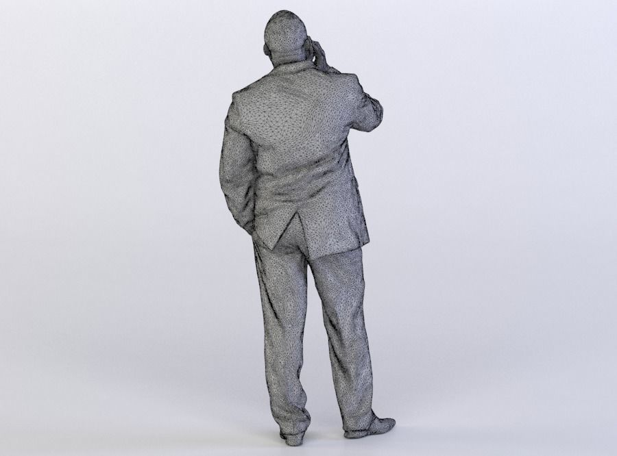 Ray 0145 Man in a suit talking on a phone 3D model_6