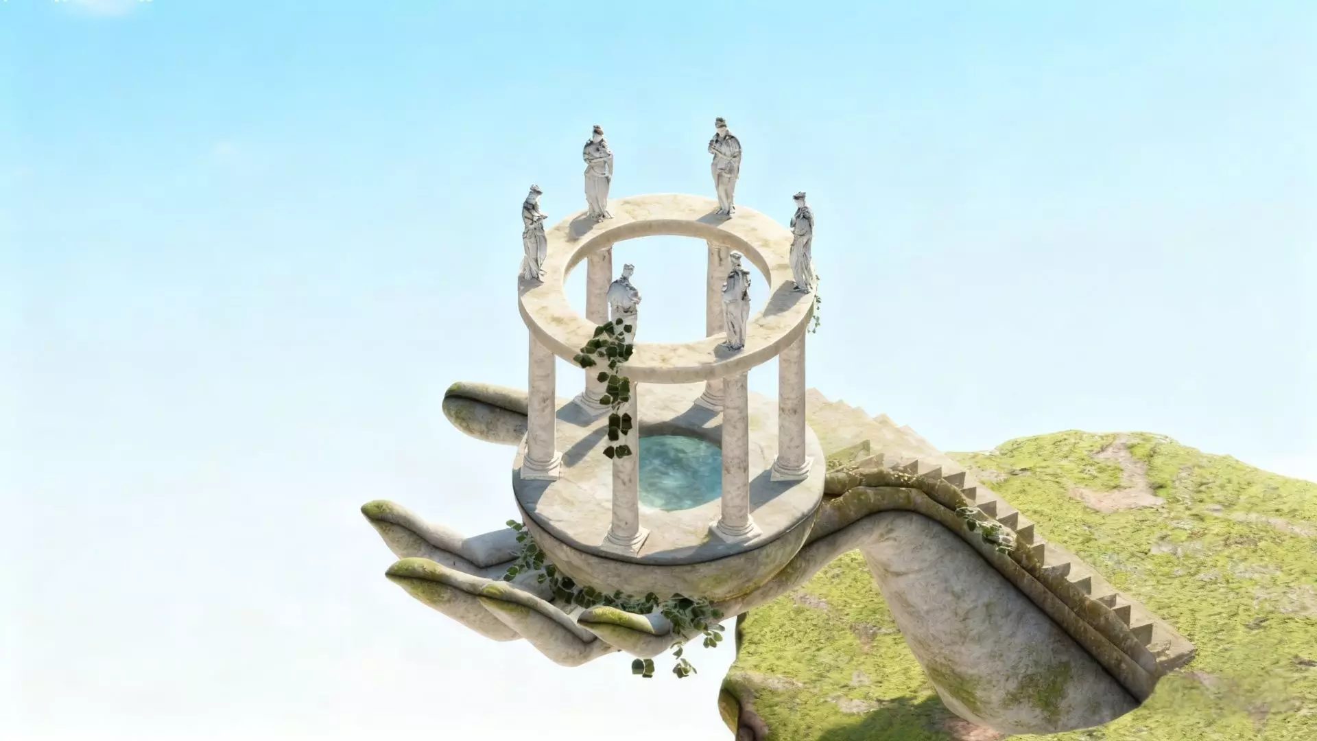 a miniature ancient Greek temple 3D model_4