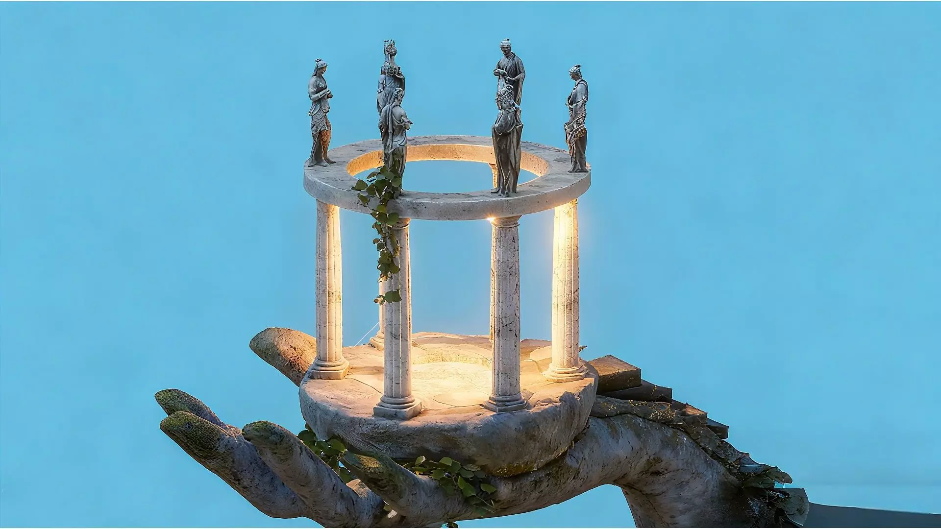 a miniature ancient Greek temple 3D model_2