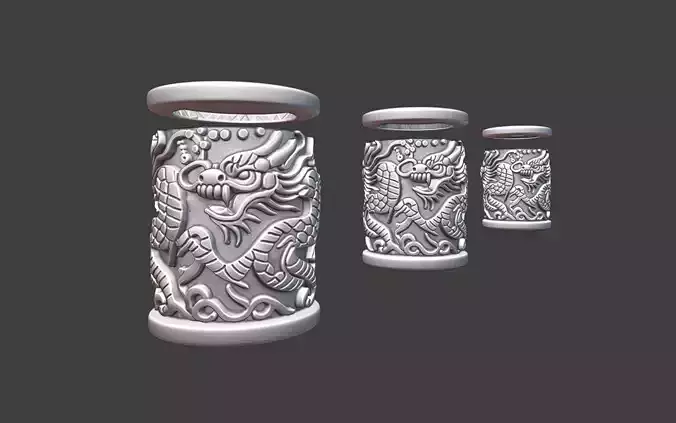 Decorative Silver Bead dragon