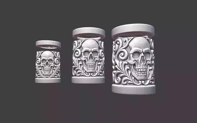 Decorative Silver Bead skull