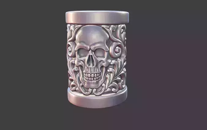 Decorative Silver Bead skull