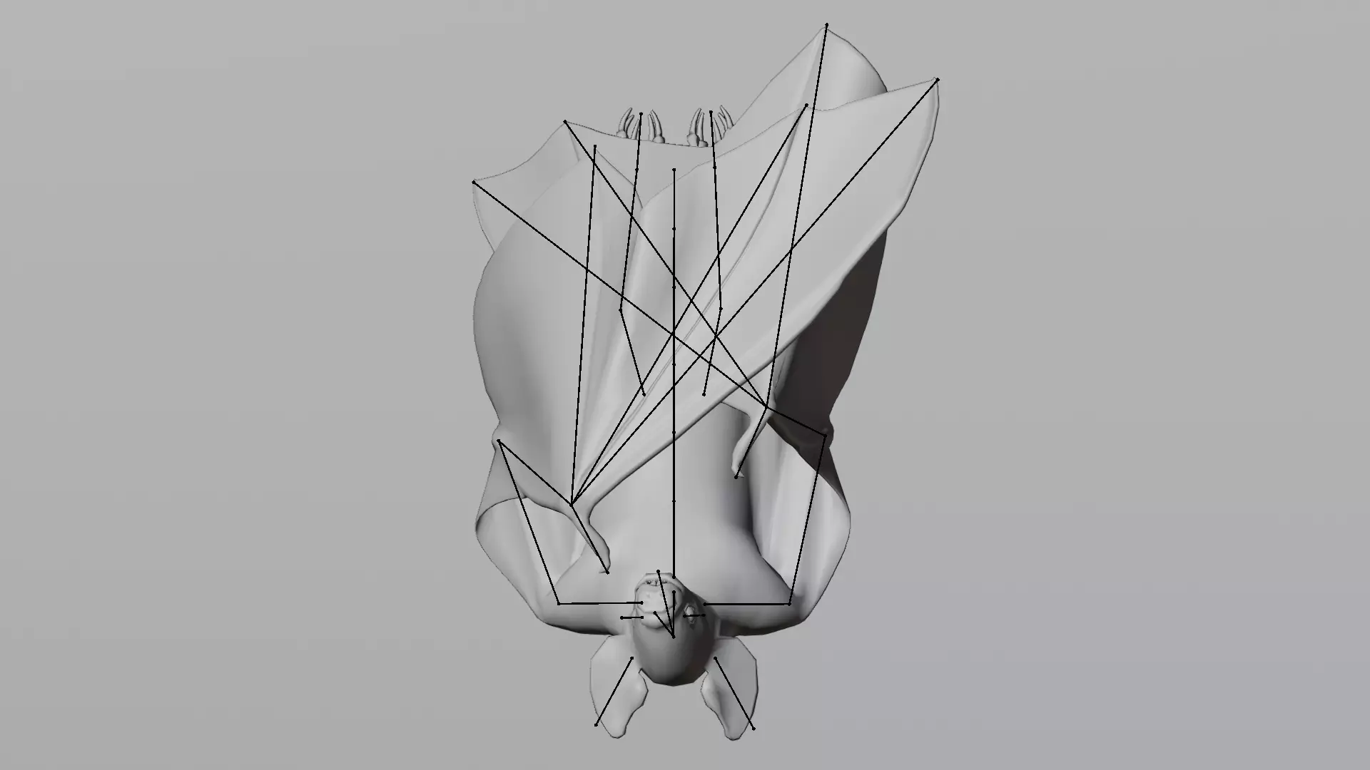 -Vampire Bat in Hanging Pose- 3D model_2