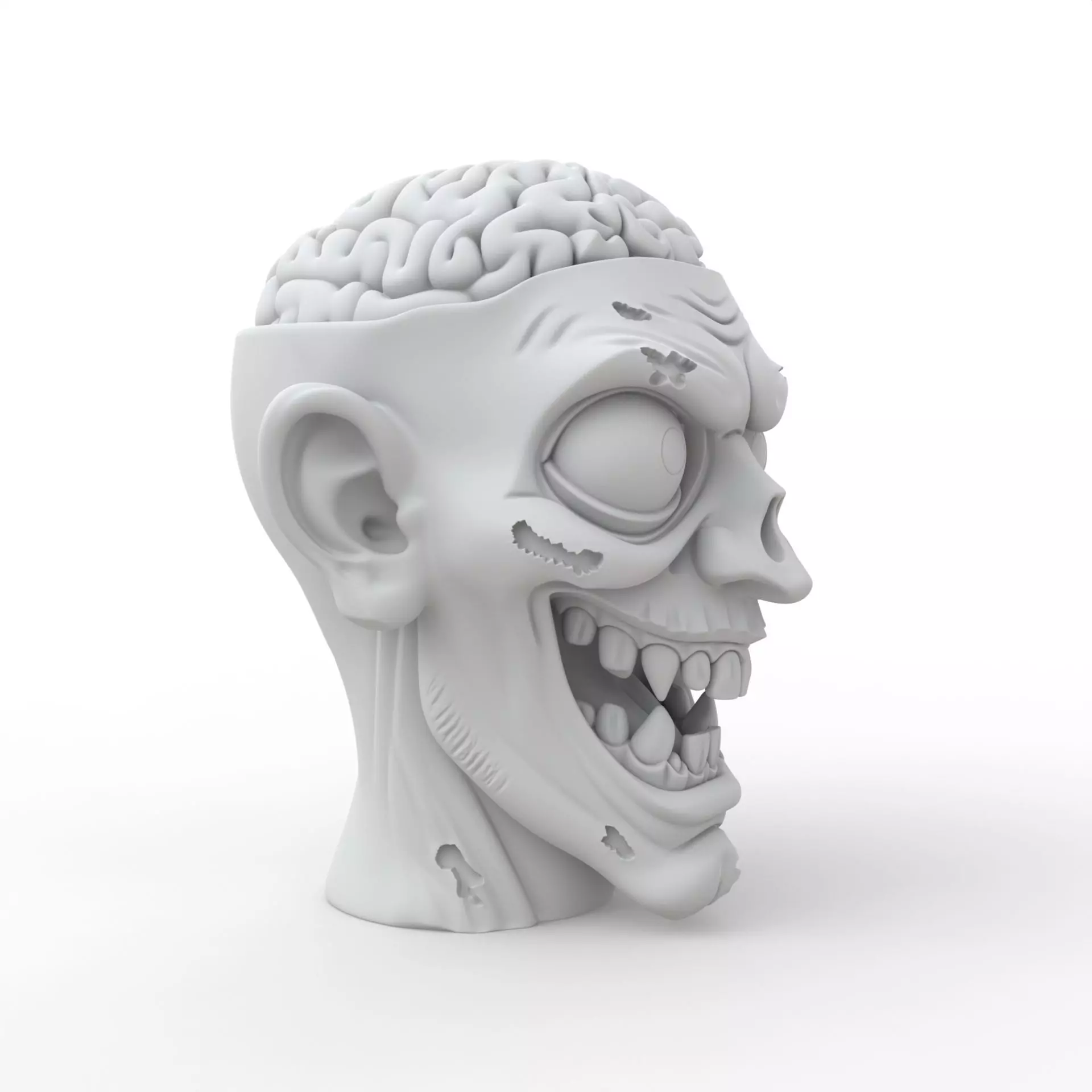 Zombie Head 3D Print Model 3D print model_5