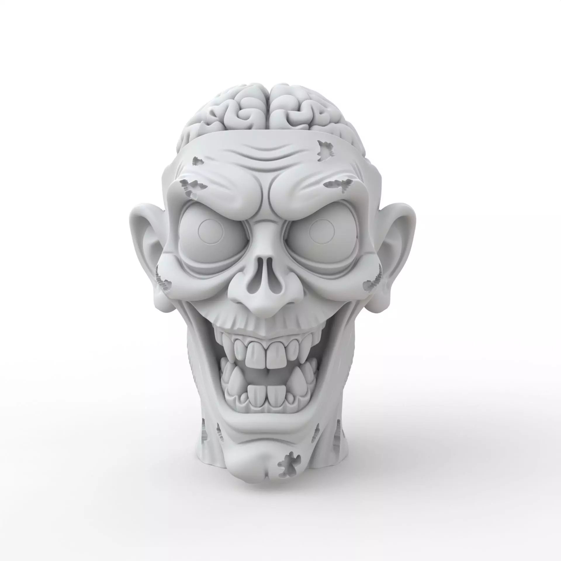 Zombie Head 3D Print Model 3D print model_0