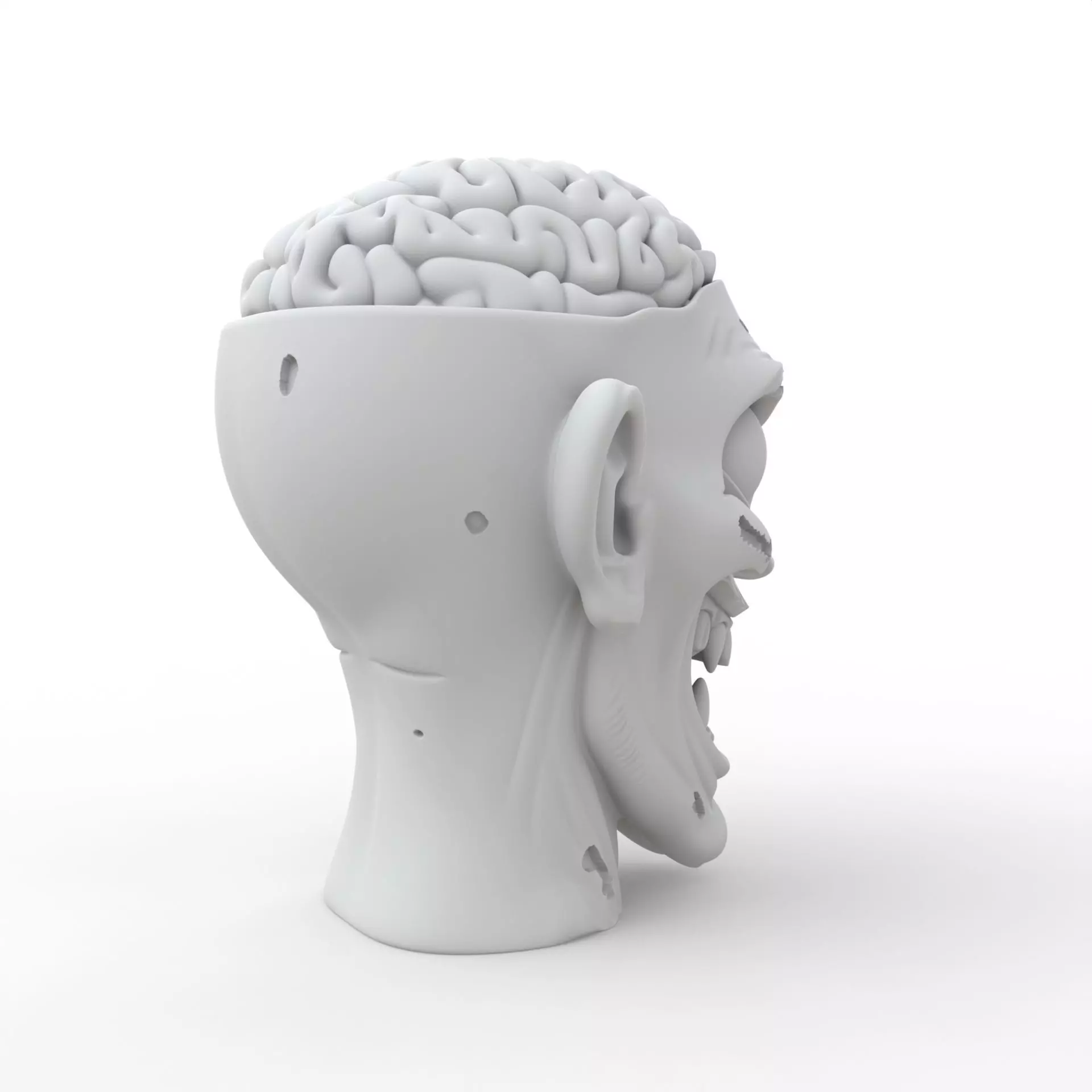 Zombie Head 3D Print Model 3D print model_4