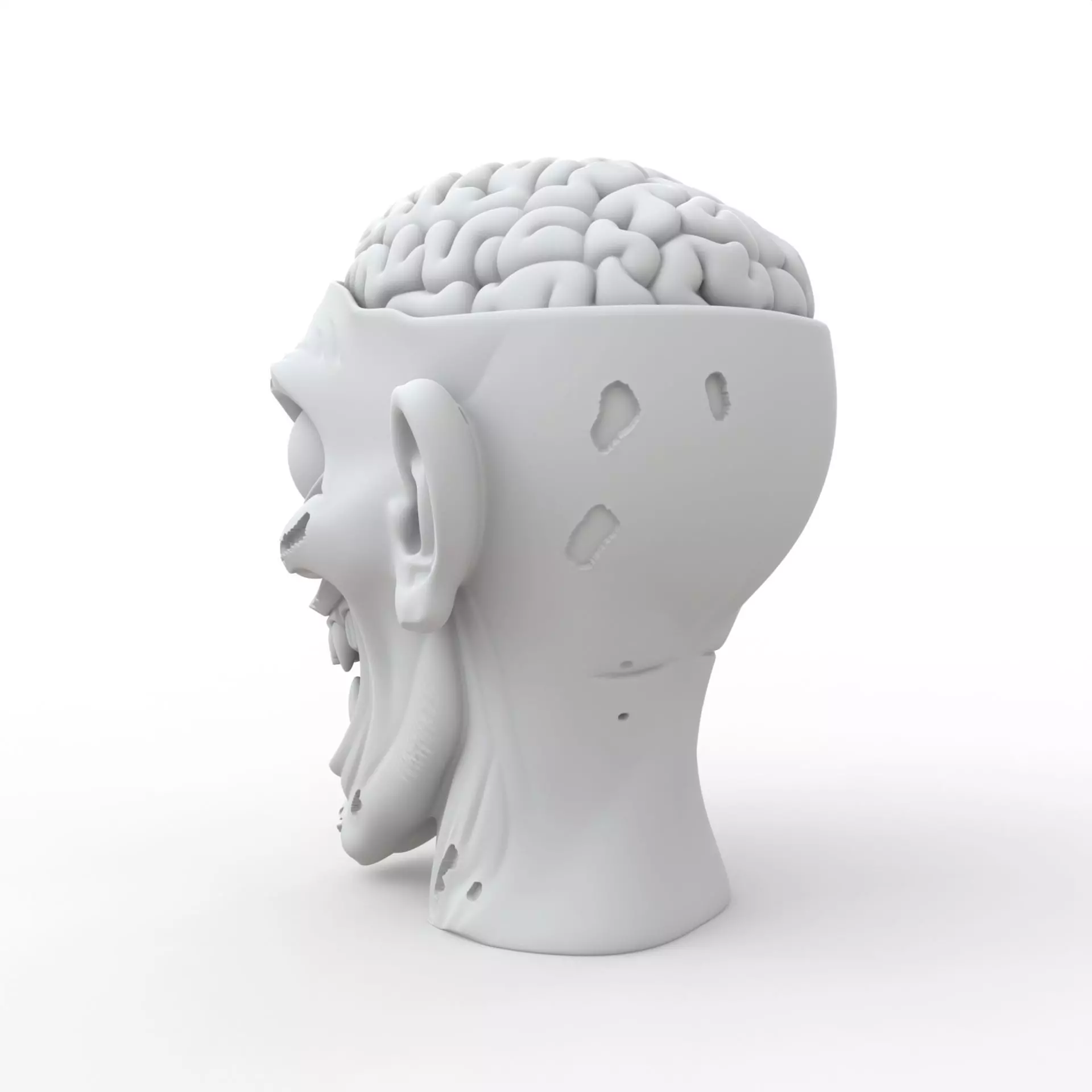 Zombie Head 3D Print Model 3D print model_1