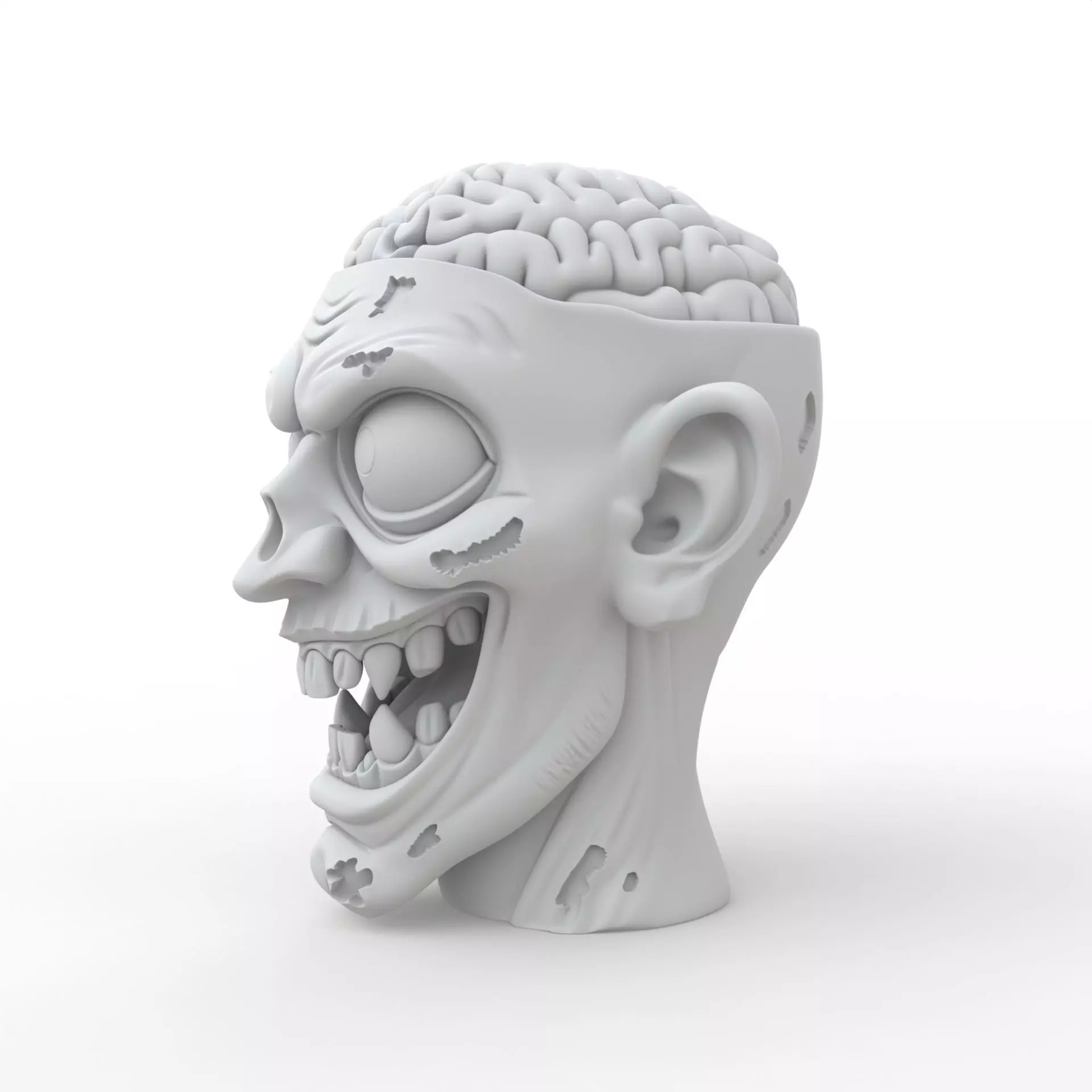 Zombie Head 3D Print Model 3D print model_3