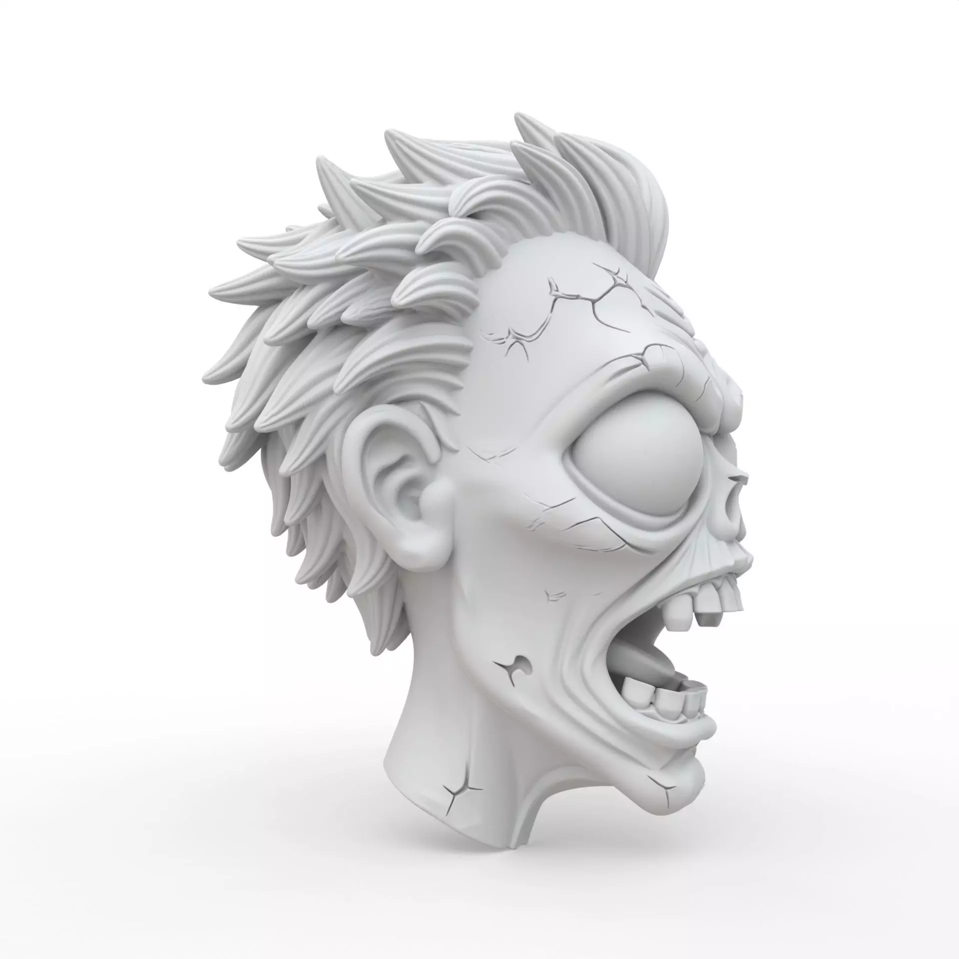 Zombie Head 3D Print Model 3D print model_3