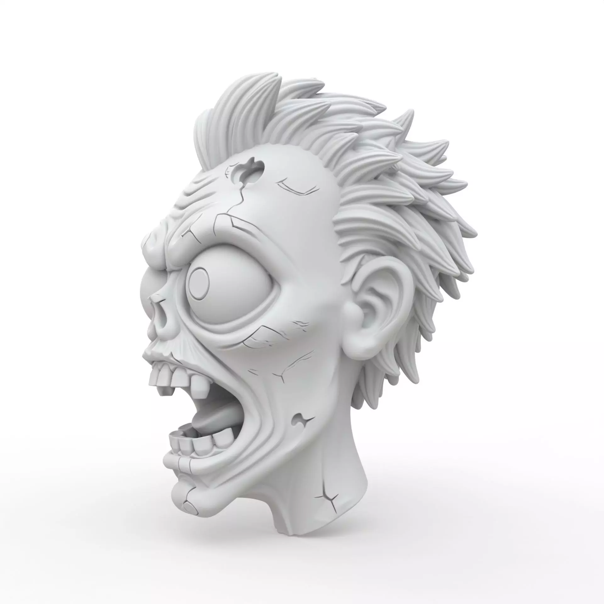 Zombie Head 3D Print Model 3D print model_5