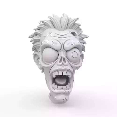 Zombie Head 3D Print Model