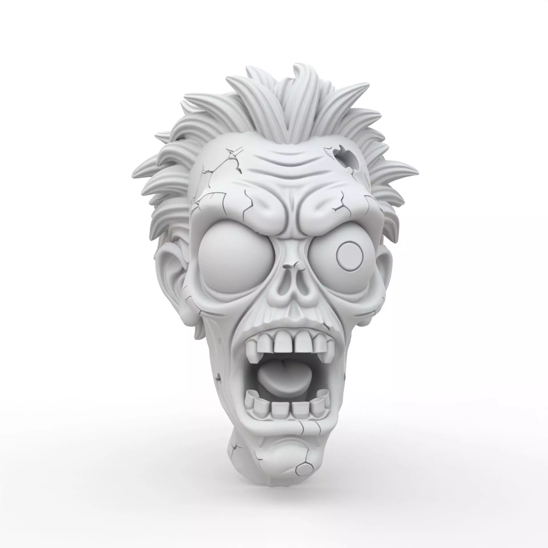 Zombie Head 3D Print Model 3D print model_0