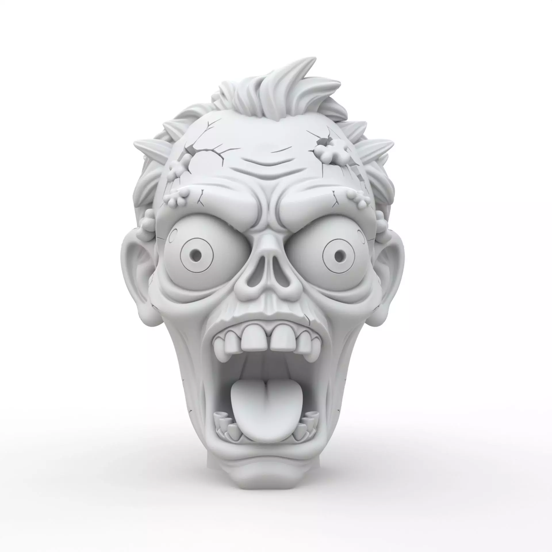 Zombie Head 3D Print Model 3D print model_0