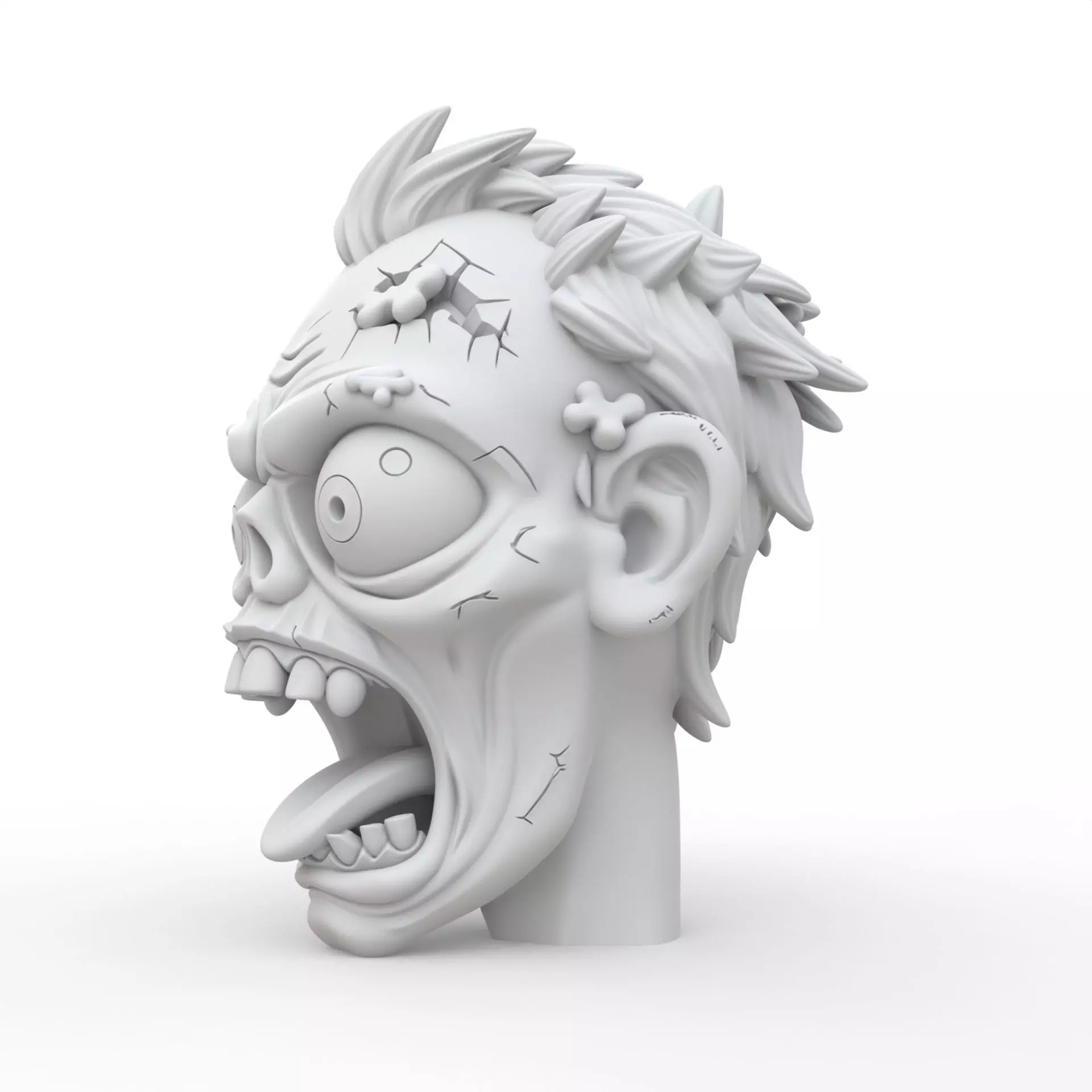 Zombie Head 3D Print Model 3D print model_1