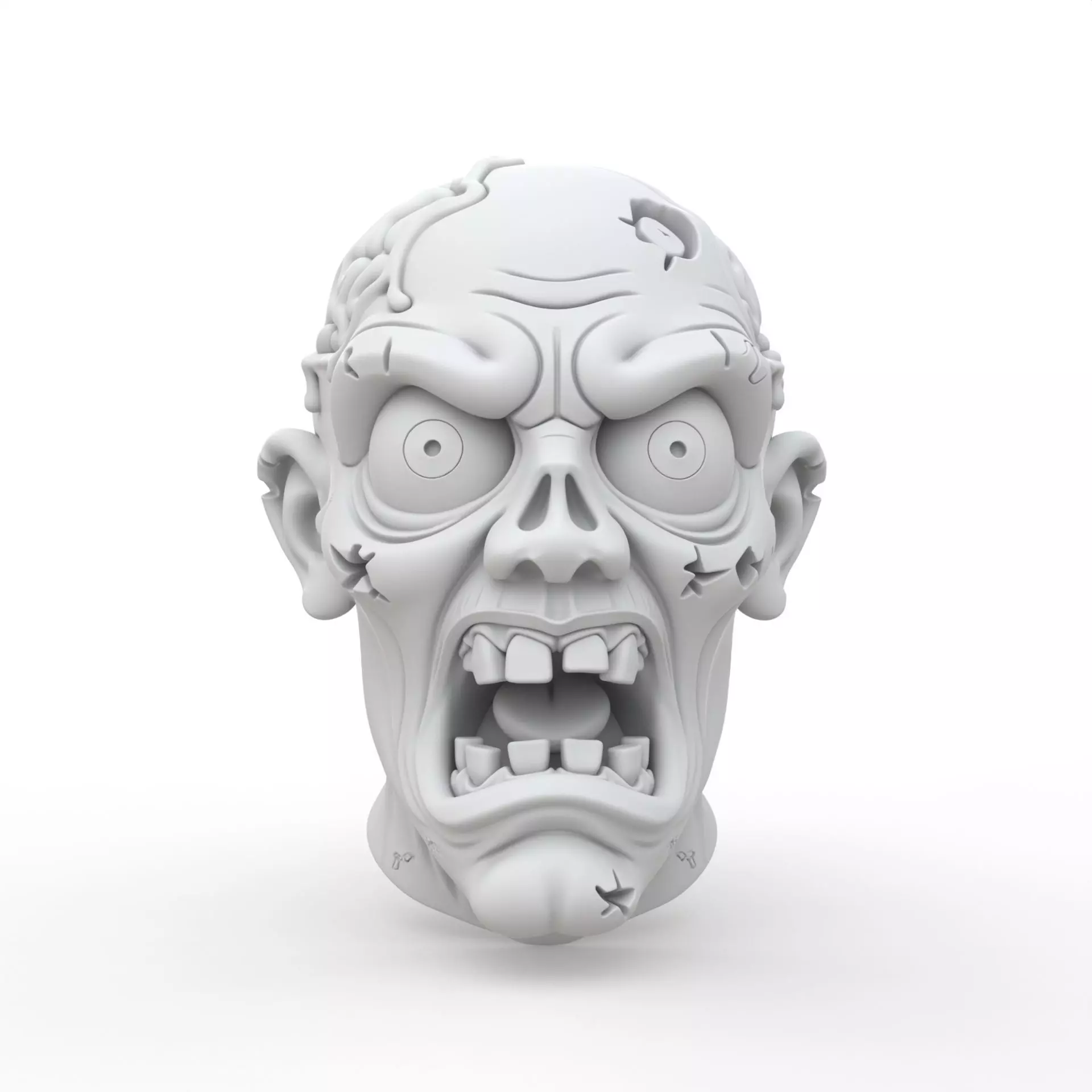 Zombie Head 3D Print Model 3D print model