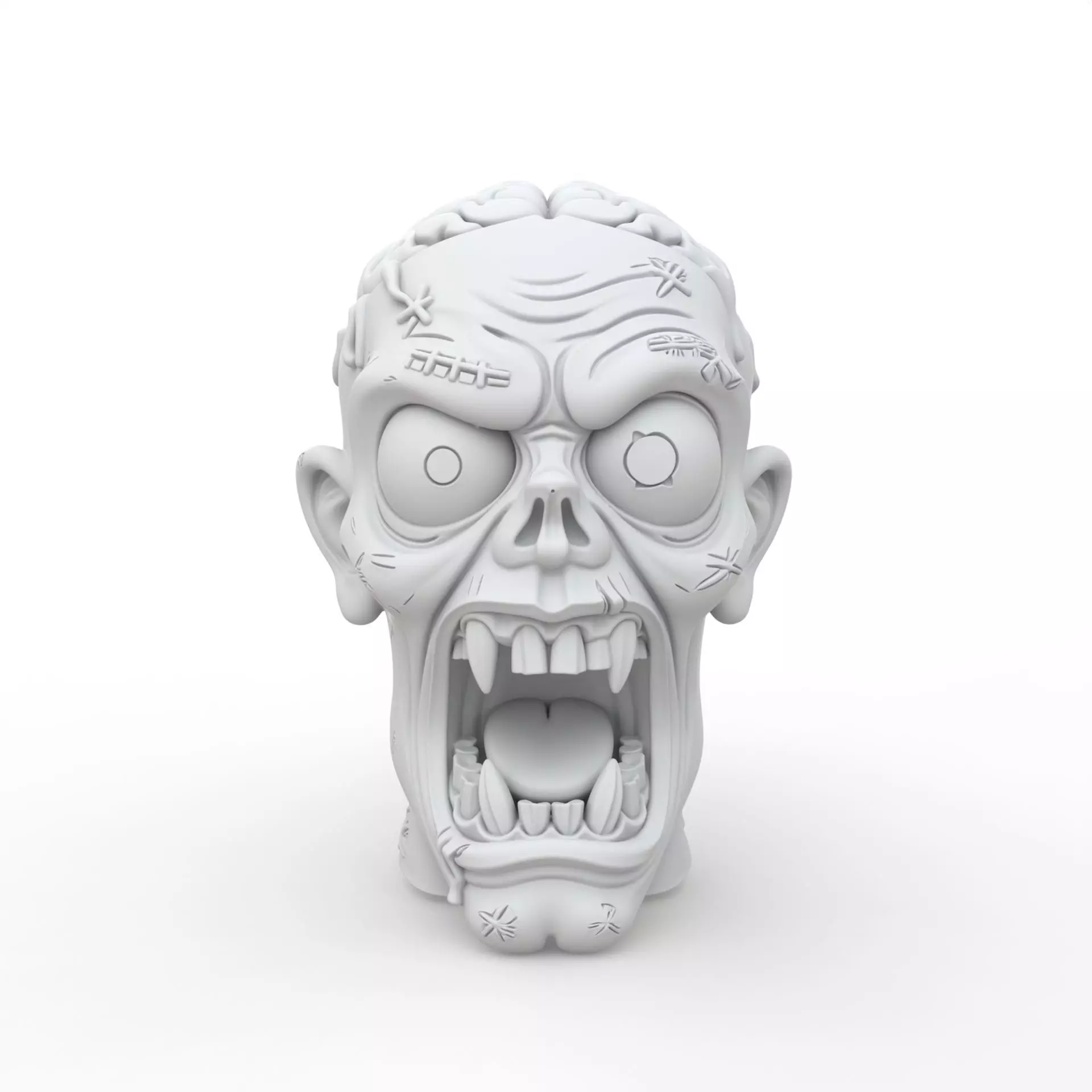 Zombie Head 3D Print Model 3D print model