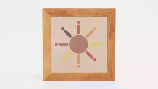 -Wall Picture V1 Sun- Low-poly 3D model