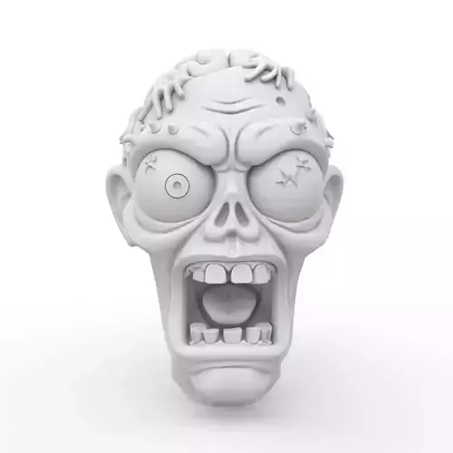 Zombie Head 3D Print Model