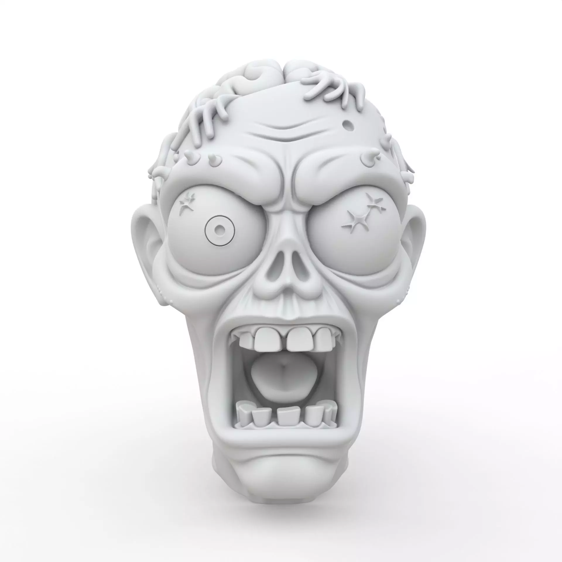 Zombie Head 3D Print Model 3D print model