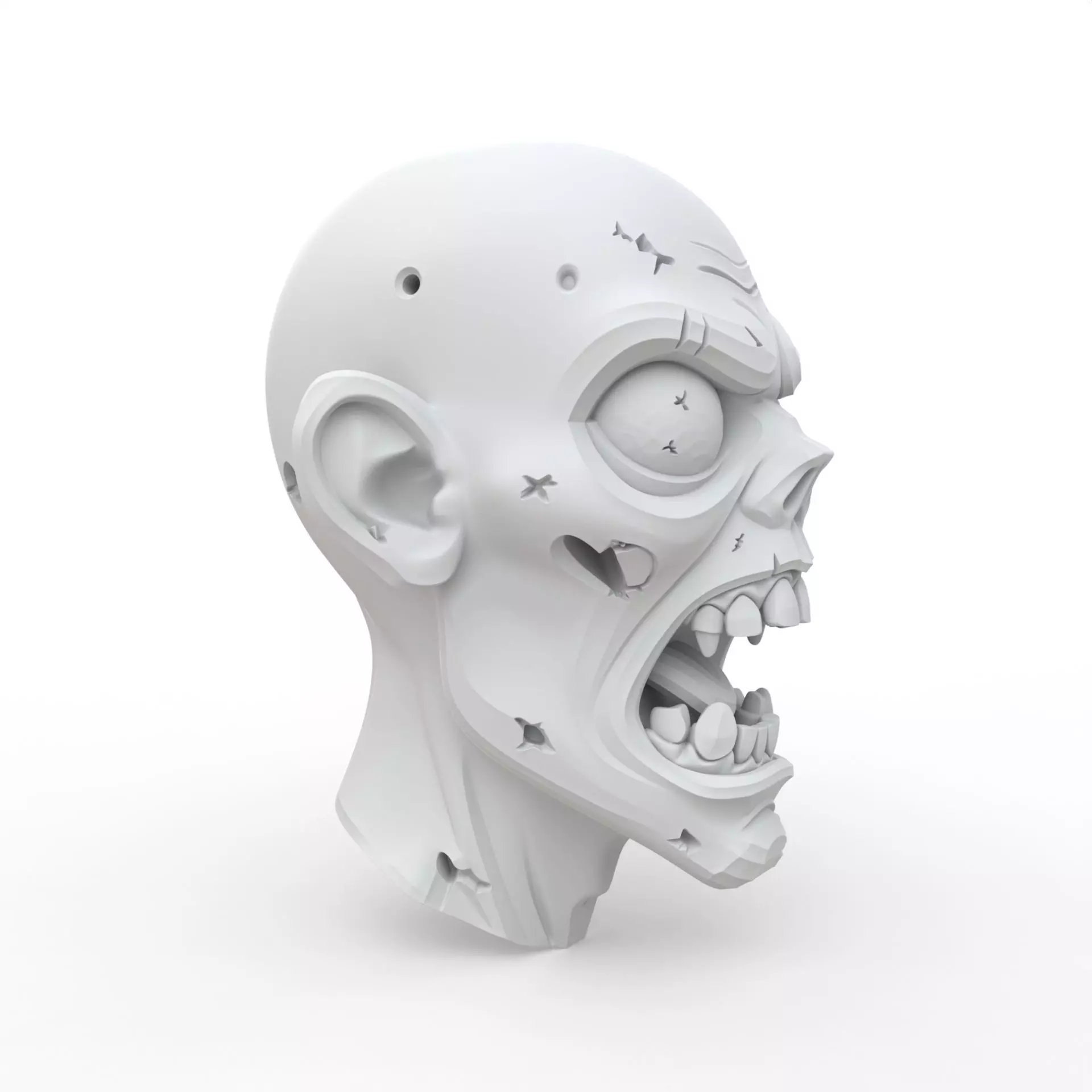 Zombie Head 3D Print Model 3D print model_5