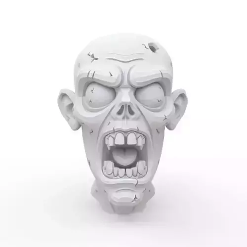 Zombie Head 3D Print Model