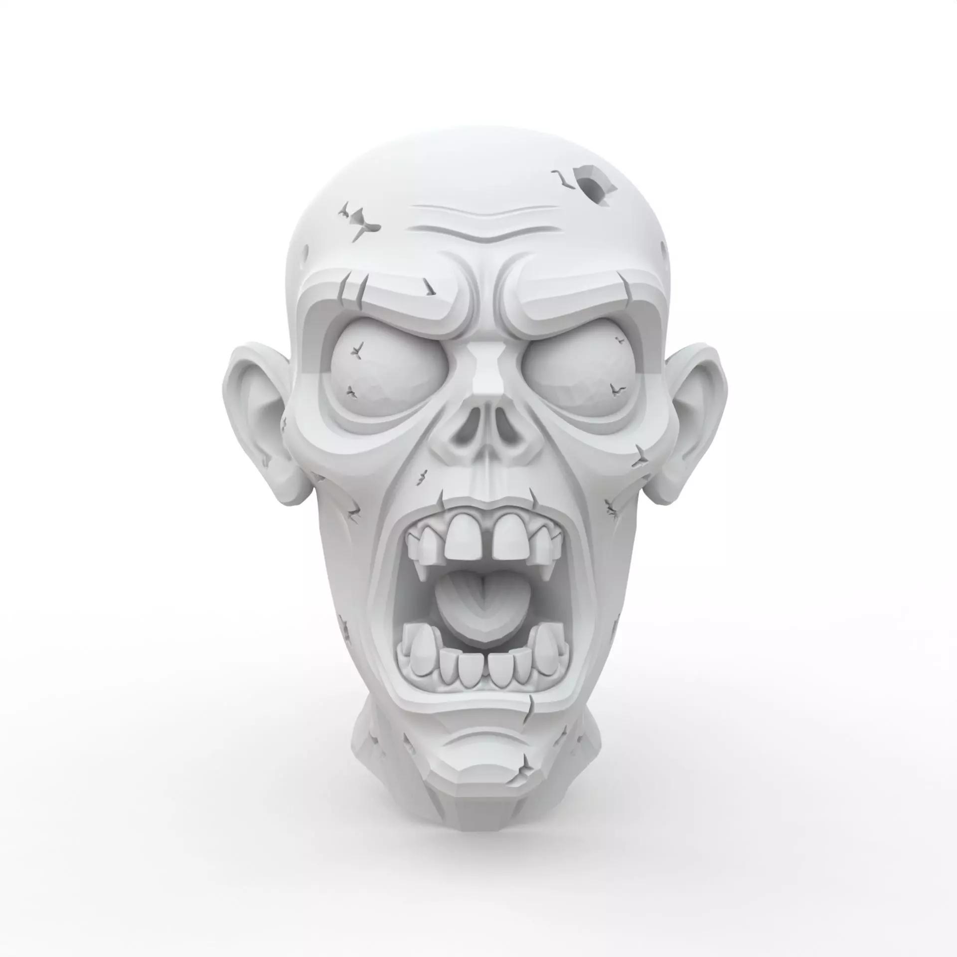 Zombie Head 3D Print Model 3D print model_0