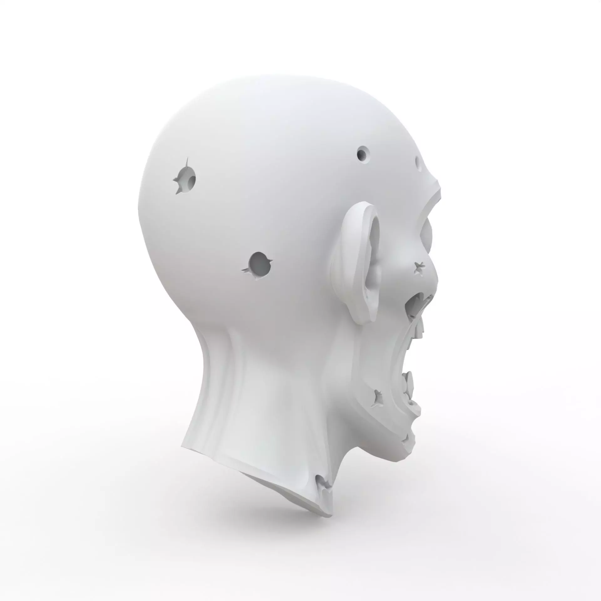 Zombie Head 3D Print Model 3D print model_4