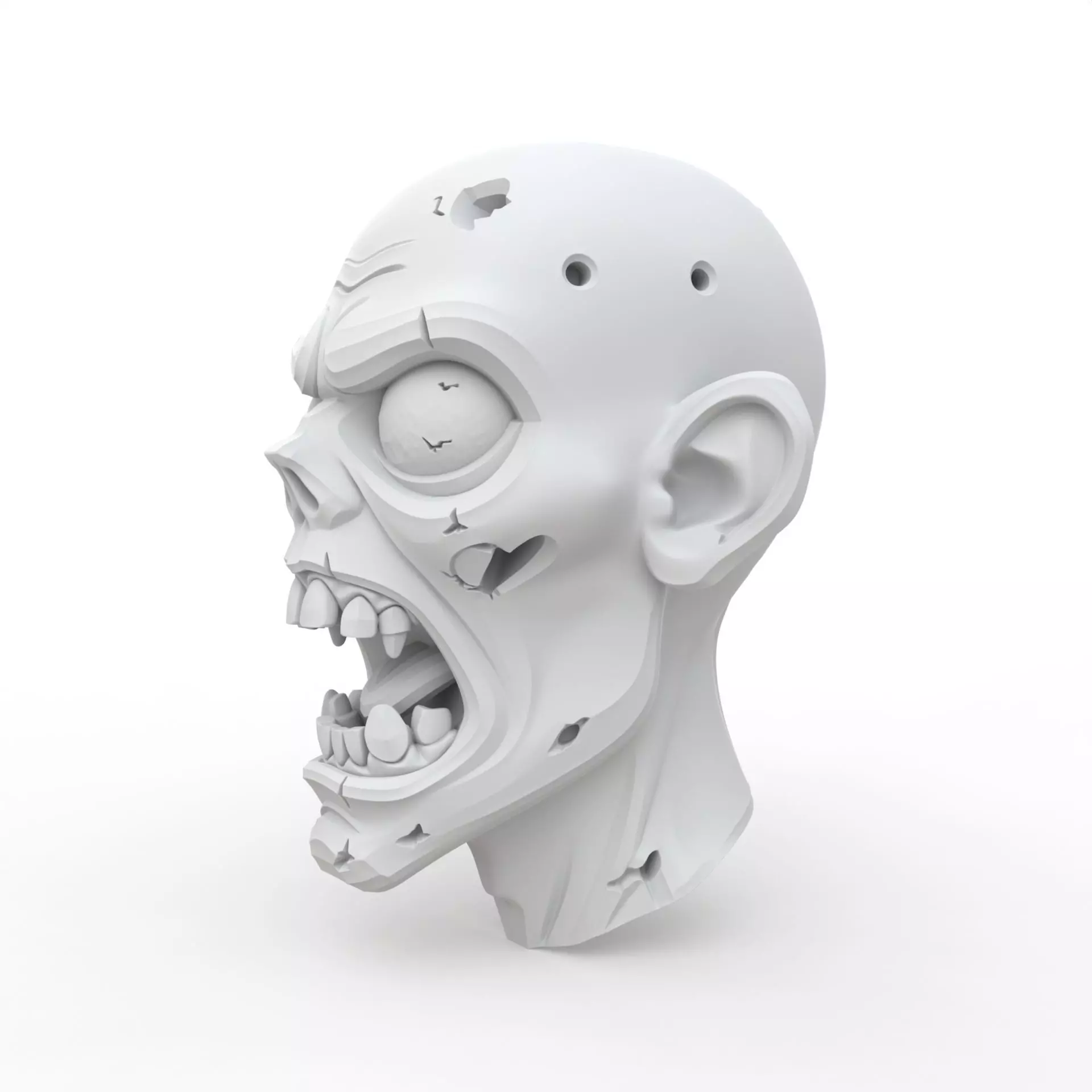 Zombie Head 3D Print Model 3D print model_1